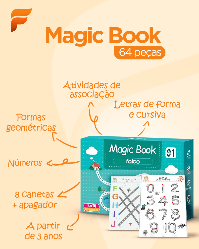 Caderno de Traço e Desenho Infantil Magic Book + Ebook Desenvolvimento Infantil (BRINDE!)